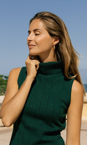 Andrea Cashmere Turtleneck Tank