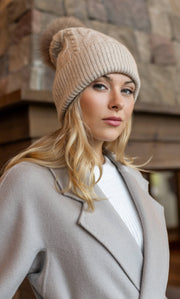 Cable-Knit Cashmere Beanie