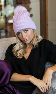 Cable-Knit Cashmere Beanie