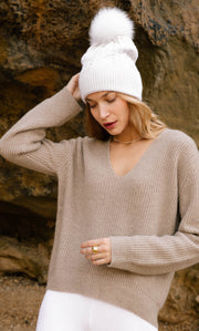 Cable-Knit Cashmere Beanie