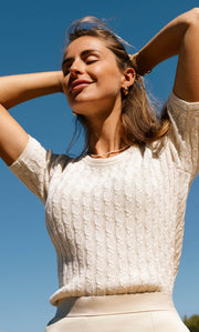 Cassandra Cable Sweater - Silk & Cashmere