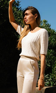 Cassandra Cable Sweater - Silk & Cashmere