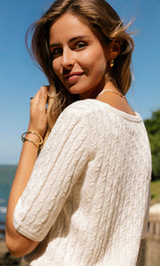 Cassandra Cable Sweater - Silk & Cashmere