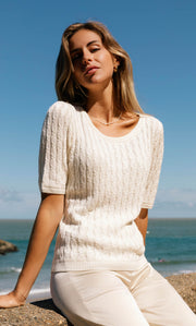 Cassandra Cable Sweater - Silk & Cashmere
