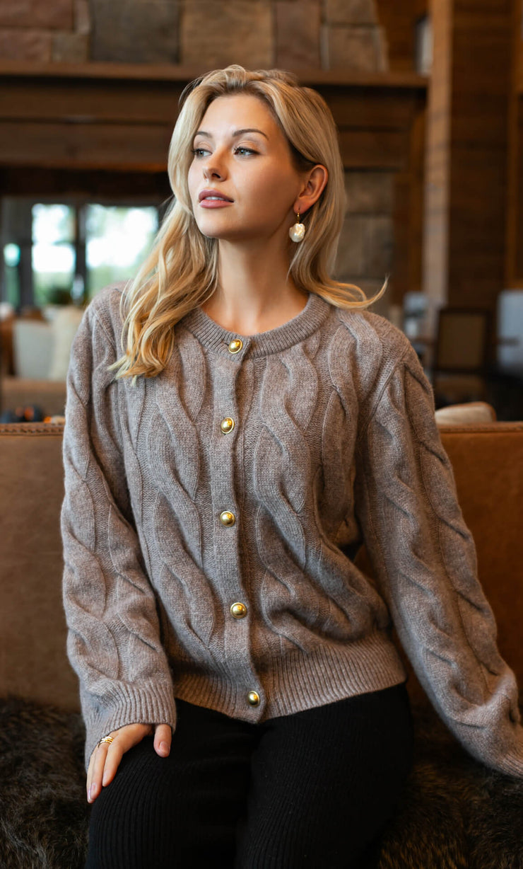 Chamonix Cable Cashmere Cardigan
