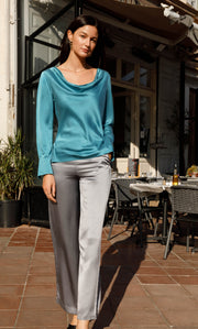 Claudia Silk Cowl Neck Blouse
