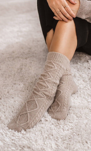 Stripe Cotton Cashmere Socks | Apple/Mint main image 1