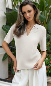 Mara Silk Knit Polo