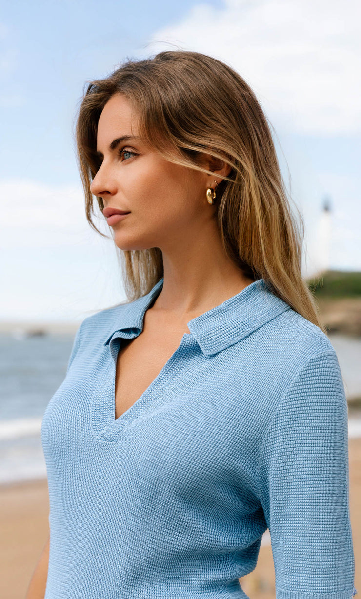 Mara Silk Knit Polo