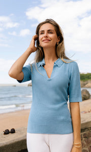 Mara Silk Knit Polo