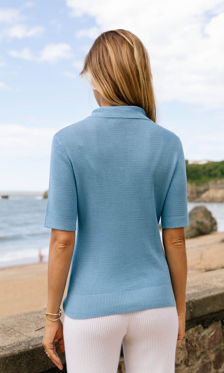 Mara Silk Knit Polo
