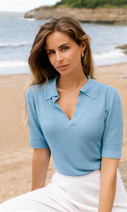 Mara Silk Knit Polo