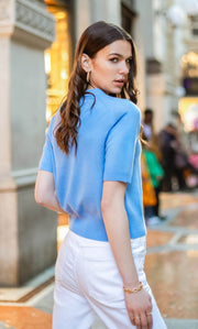 Vittoria Short-Sleeve Cashmere Sweater