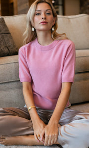 Vittoria Short-Sleeve Cashmere Sweater