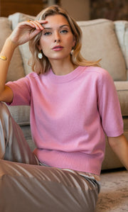 Vittoria Short-Sleeve Cashmere Sweater