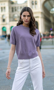 Vittoria Short-Sleeve Cashmere Sweater