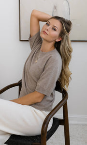 Vittoria Short-Sleeve Cashmere Sweater