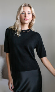 Vittoria Short-Sleeve Cashmere Sweater