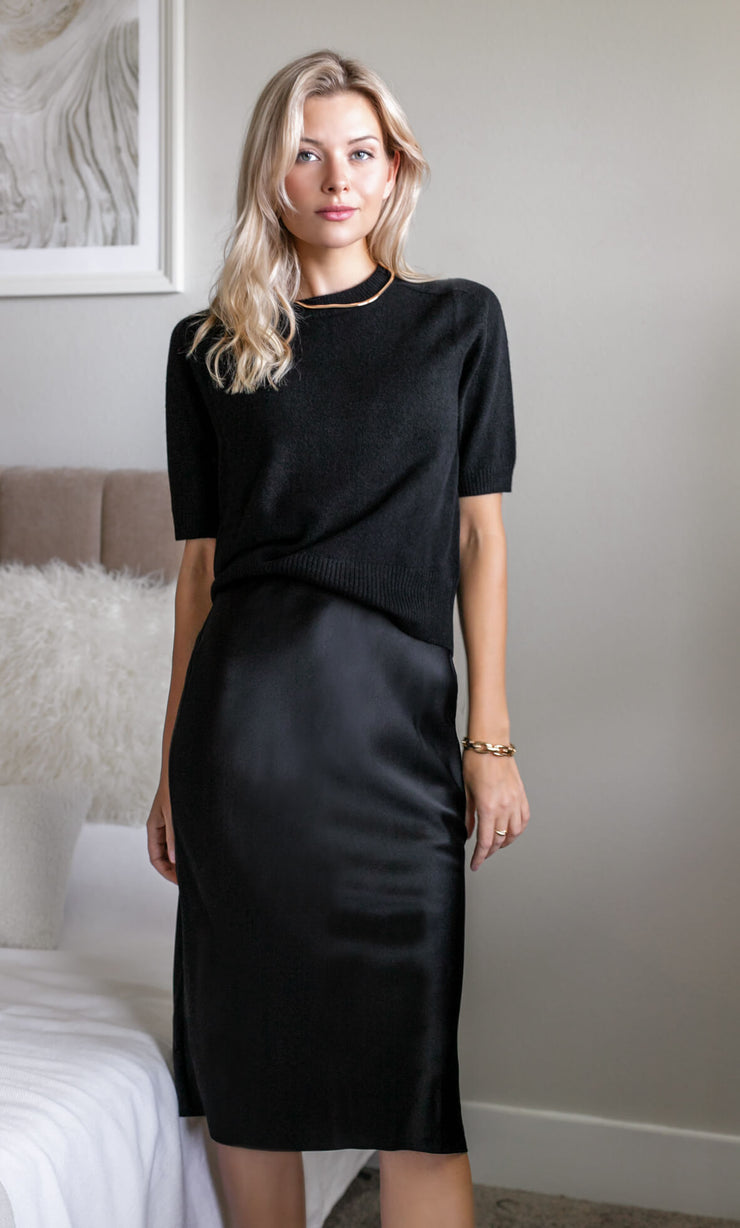 Vittoria Short-Sleeve Cashmere Sweater
