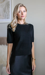 Vittoria Short-Sleeve Cashmere Sweater