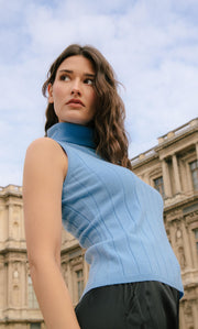 Andrea Cashmere Turtleneck Tank