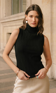 Andrea Cashmere Turtleneck Tank