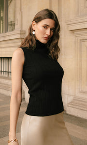 Andrea Cashmere Turtleneck Tank