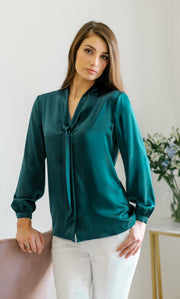 Vinci Silk Bow Blouse