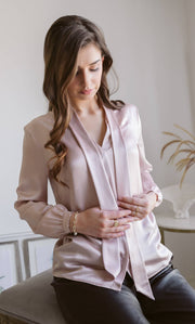 Vinci Silk Bow Blouse
