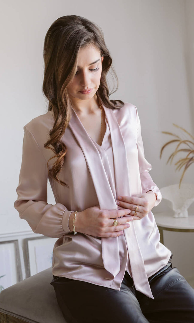 Vinci Silk Bow Blouse