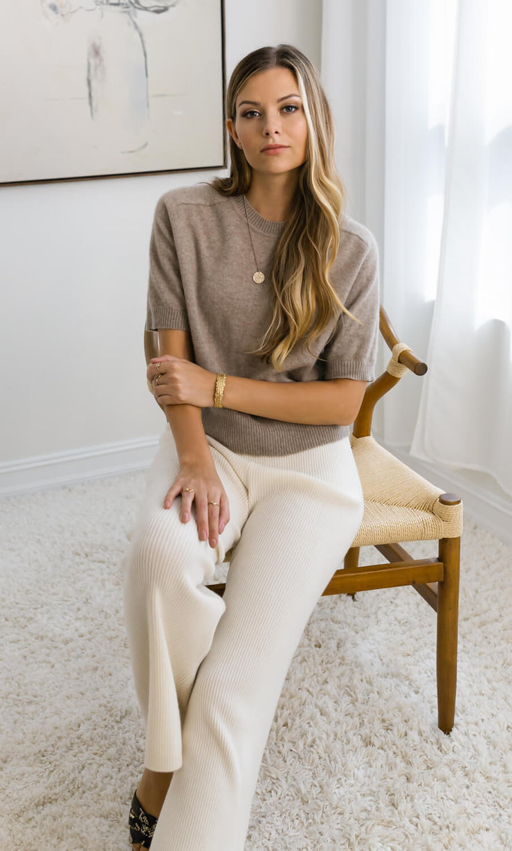 Vittoria Short-Sleeve Cashmere Sweater