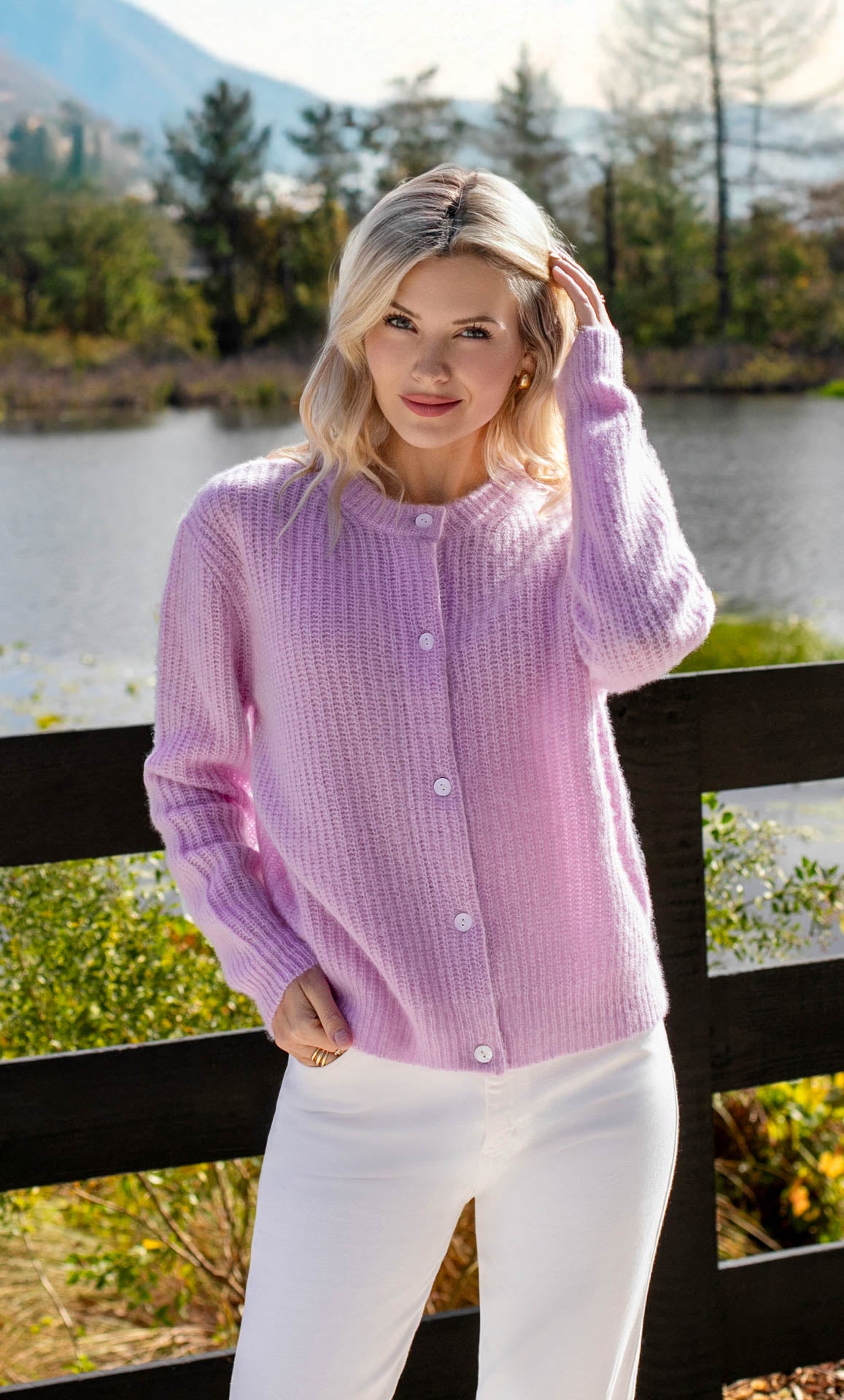 Bianca Boucle Cashmere Cardigan - 100% Luxury Cashmere | Ravella