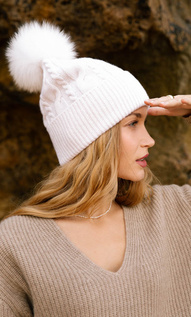 Cable-Knit Cashmere Beanie