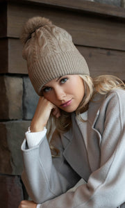 Cable-Knit Cashmere Beanie