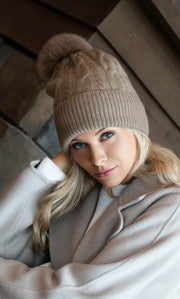 Cable-Knit Cashmere Beanie