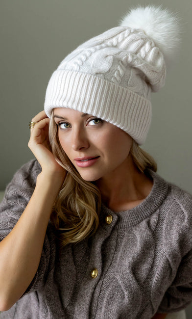 Cable-Knit Cashmere Beanie