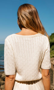 Cassandra Cable Sweater Tee - Silk & Cashmere