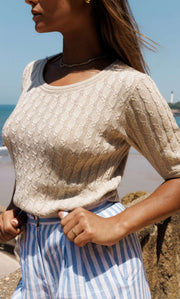 Cassandra Cable Sweater - Silk & Cashmere