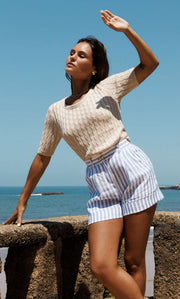 Cassandra Cable Sweater - Silk & Cashmere