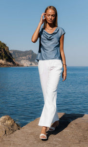 Clara Silk Cowl Neck Blouse