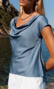 Clara Silk Cowl Neck Blouse