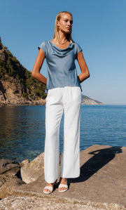 Clara Silk Cowl Neck Blouse