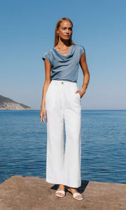 Clara Silk Cowl Neck Blouse