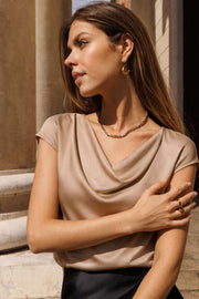 Clara Silk Cowl Neck Blouse