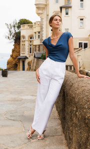 Clara Silk Cowl Neck Blouse