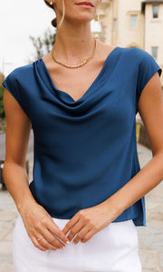Clara Silk Cowl Neck Blouse