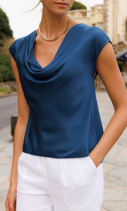 Clara Silk Cowl Neck Blouse
