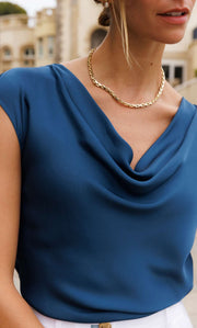 Clara Silk Cowl Neck Blouse