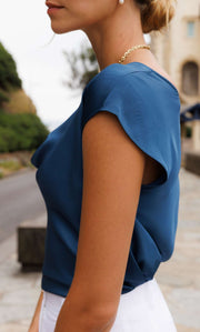 Clara Silk Cowl Neck Blouse
