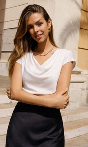 Clara Silk Cowl Neck Blouse